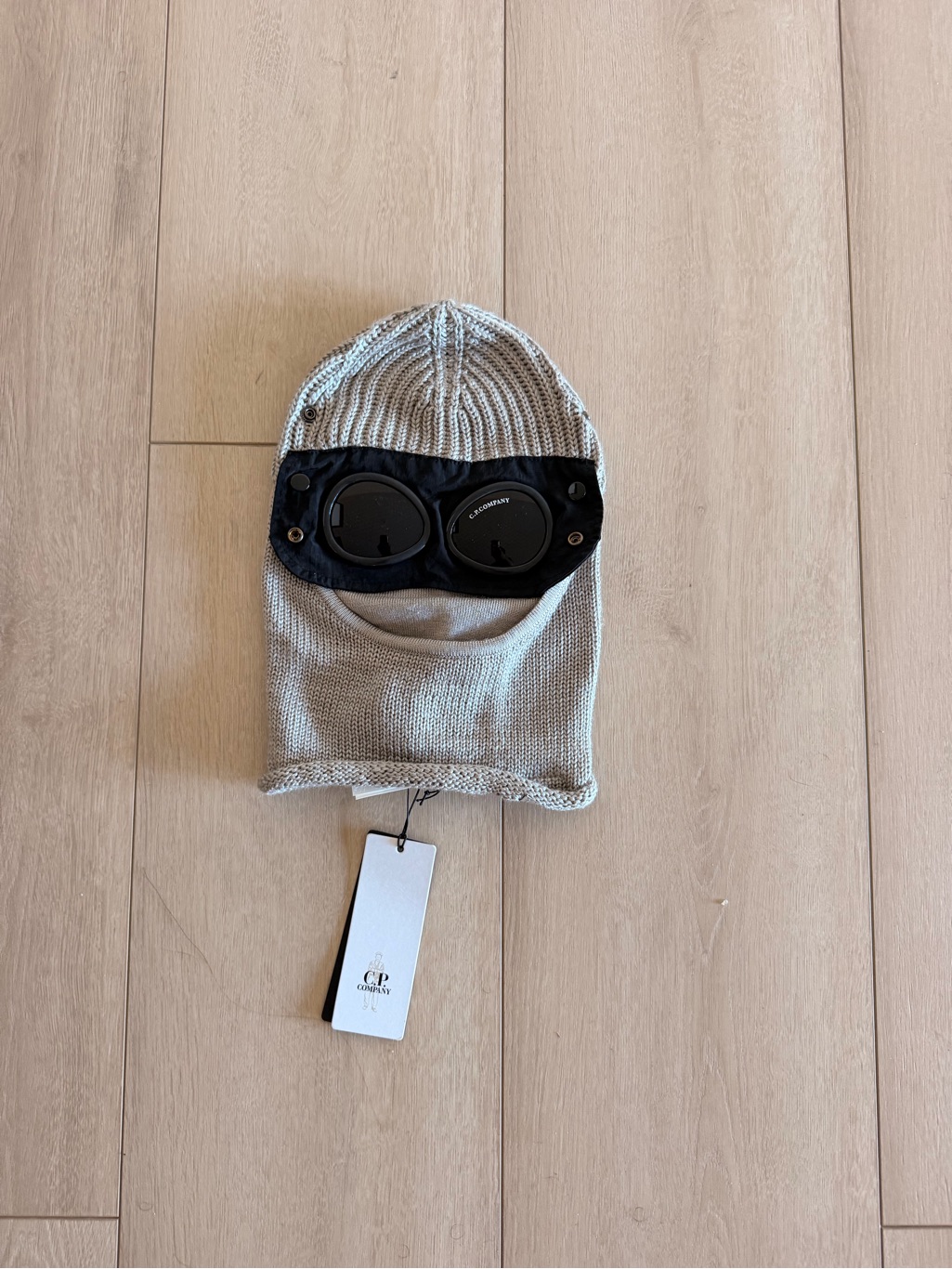 C.P. Company Knit Beanie In Beige With Black Tags